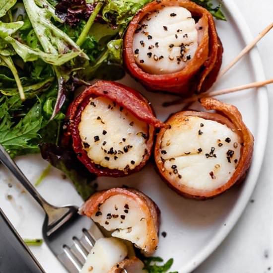 Air Fryer Bacon Wrapped Scallops