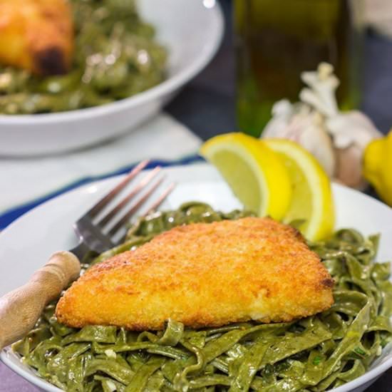 Lemon Pasta with Baked Cod