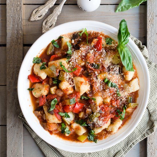 Ricotta gnocchi with ratatouille