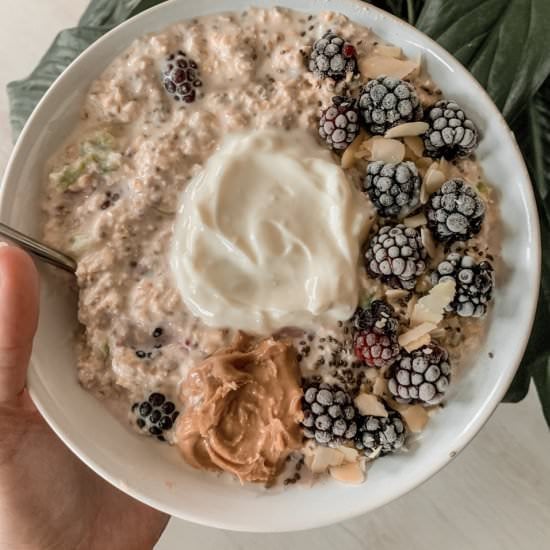 Blackberry + Apple Overnight Oats