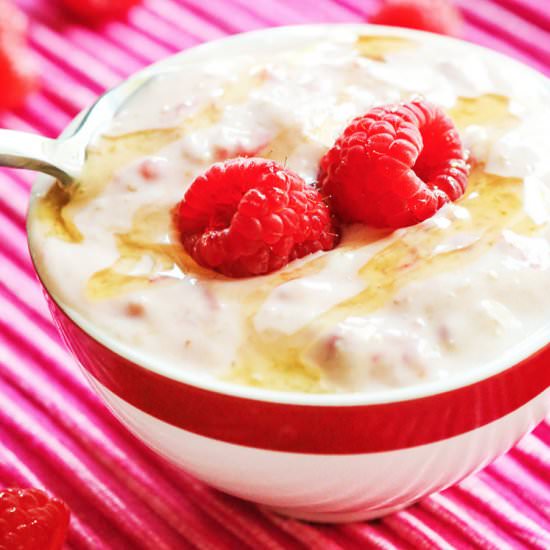 Healthy Raspberry Honey Yogurt