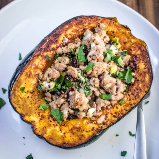 Turkey Cranberry Stuffed Squash