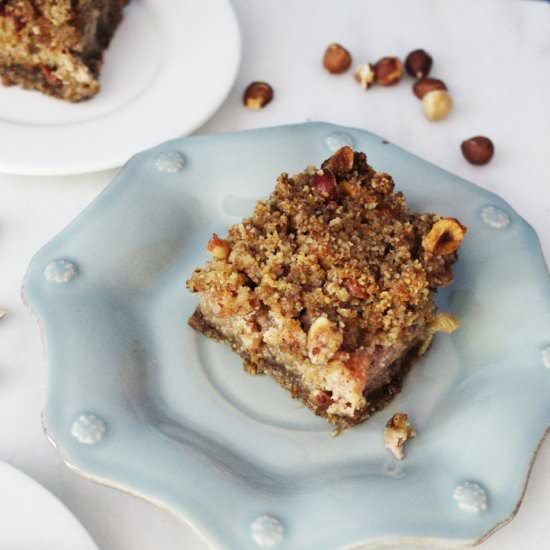 Paleo Rhubarb Crumb Bars