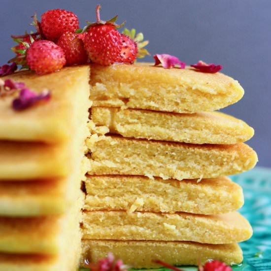 Gluten-Free Vegan Cornmeal Pancakes