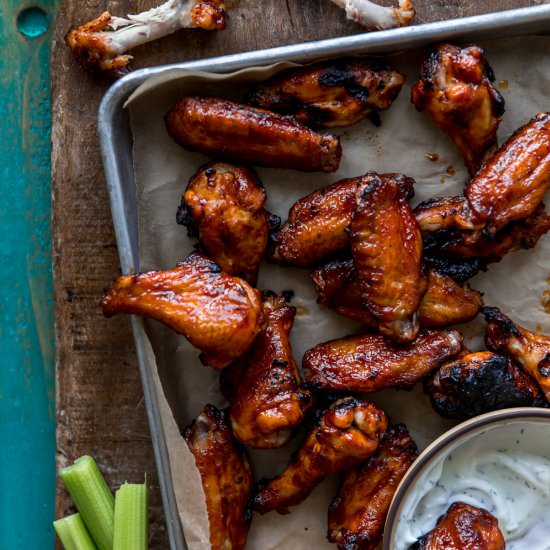 Smoked BBQ Buffalo Chicken Wings