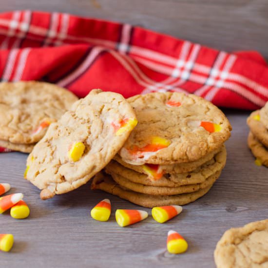Candy Corn Peanut Butter Cookies