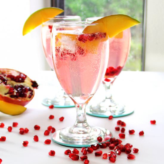 Mango Pomegranate Vodka Spritzers