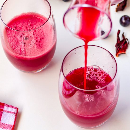Grapefruit, grapes & hibiscus juice