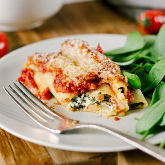 Cannelloni with spinach & ricotta