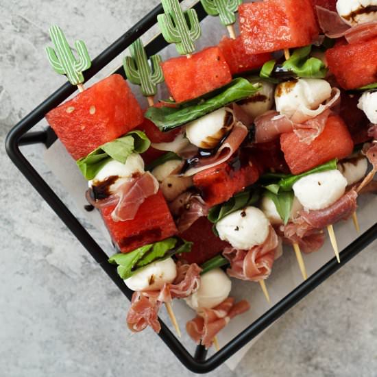 Watermelon Caprese Skewers