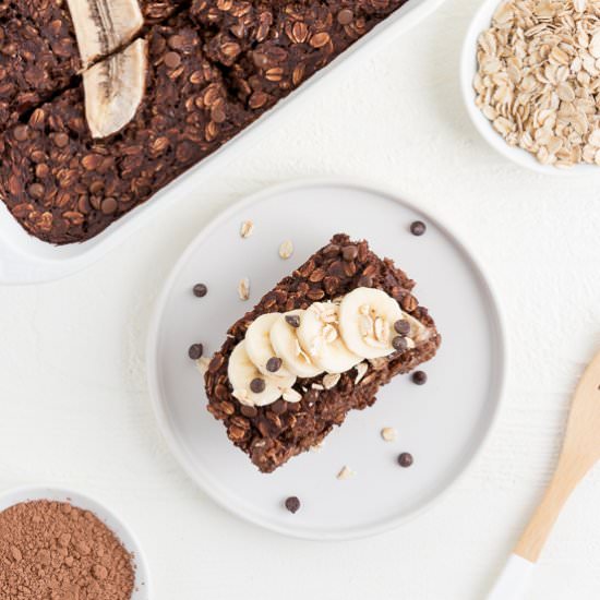 Chocolate Banana Baked Oatmeal