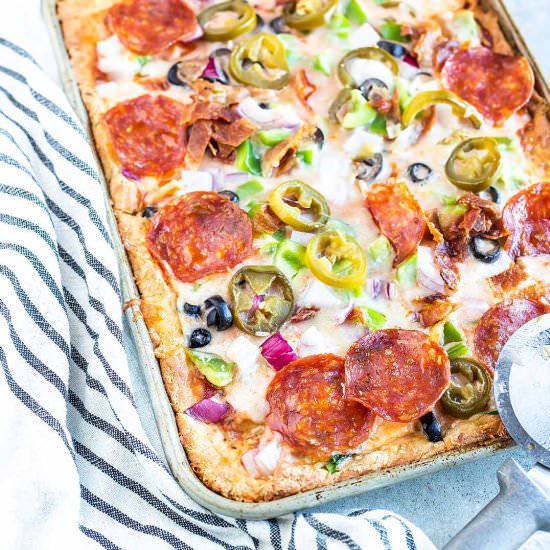 Sheet Pan Pepperoni Pizza