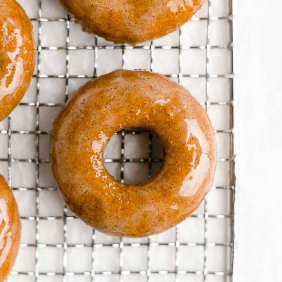 Pumpkin Donuts + Vanilla Bean Glaze