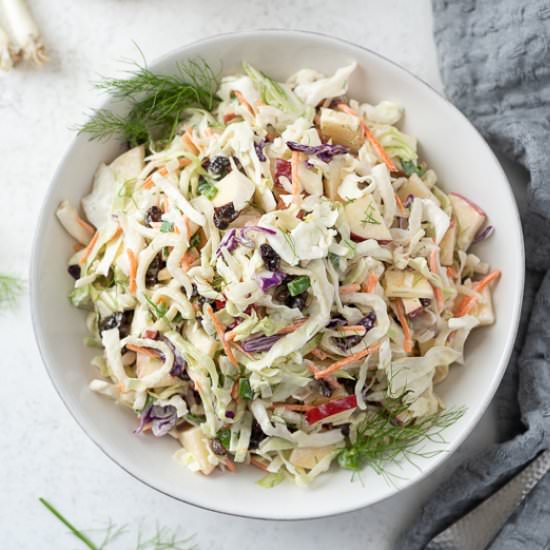 Creamy No Mayo Coleslaw