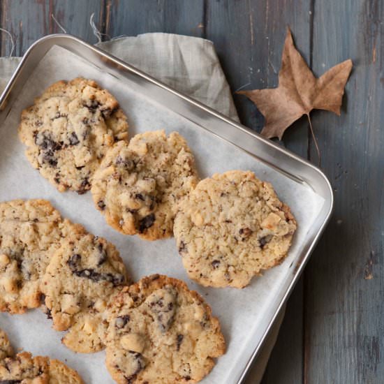 Cookies with nuts and chocolate