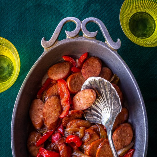 Kielbasa with Peppers and Onions