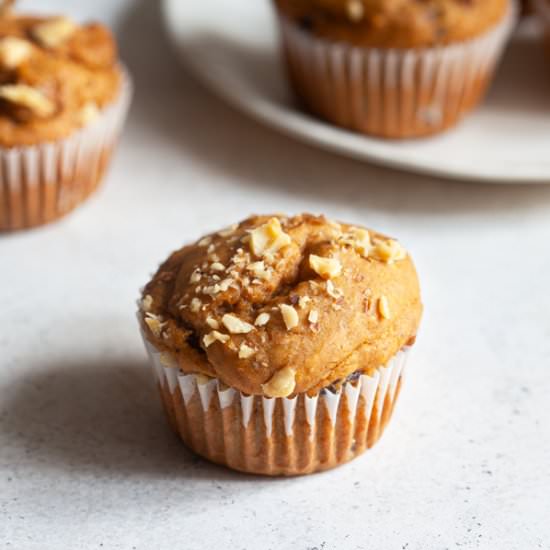 Vegan Pumpkin Cranberry Muffins