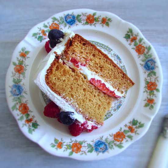 Cake buttercream and soft fruit