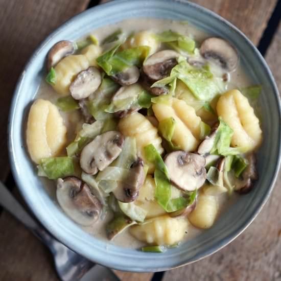 Creamed Gnocchi with Mushrooms
