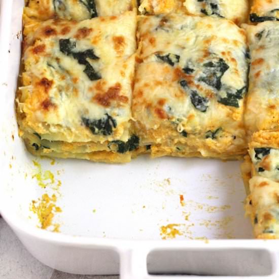 Butternut Squash Lasagna w/ Spinach
