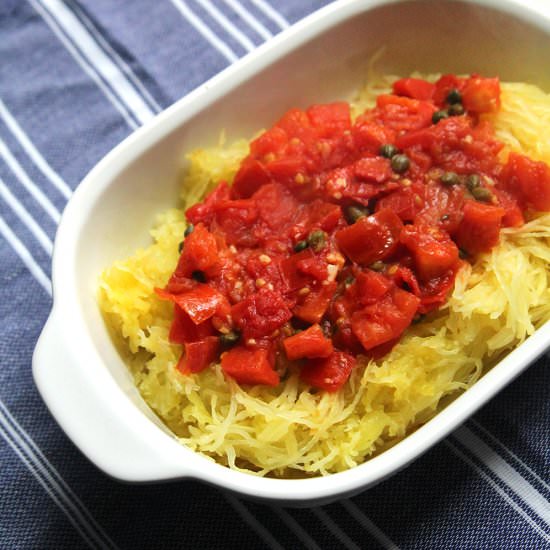 Tomato Garlic Spaghetti Squash