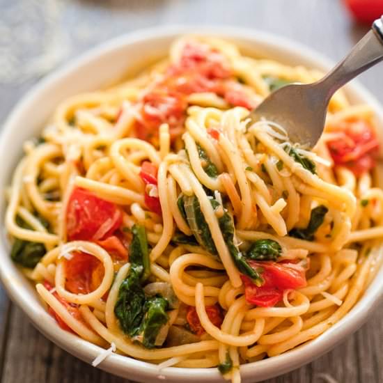 One-Pot Pasta with Spinach