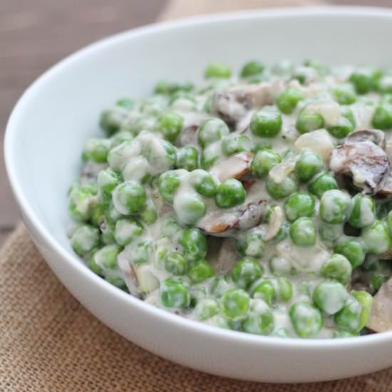 Creamed Peas and Mushrooms