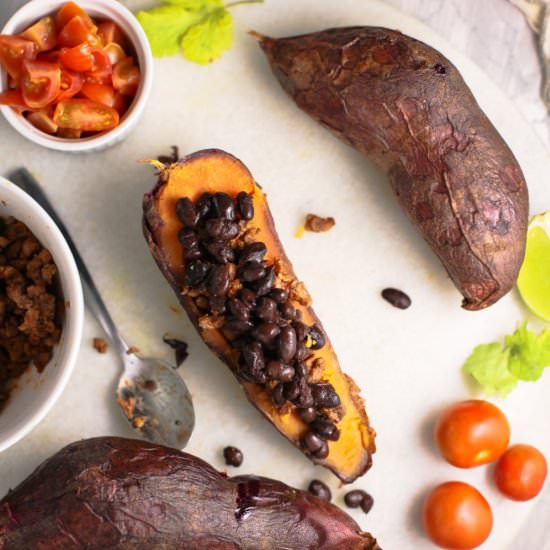 STUFFED BAKED SWEET POTATO