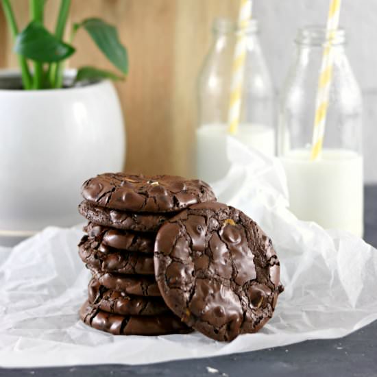 Flourless Double Chocolate Cookies