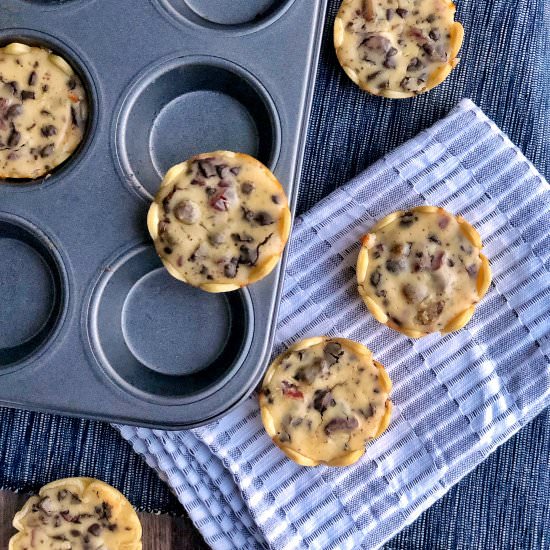 Healthier choc ricotta tartlets