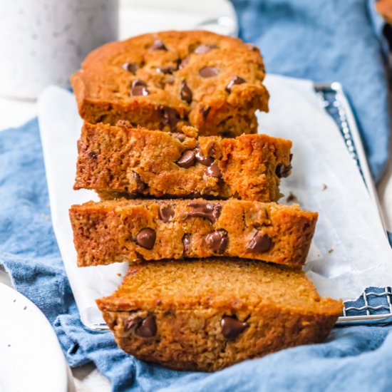 Pumpkin chocolate chip bread