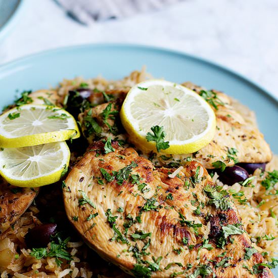 Greek One Pan Chicken And Rice