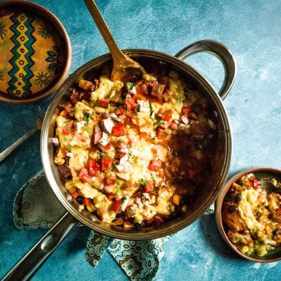 Black Bean Vegan Enchilada Skillet