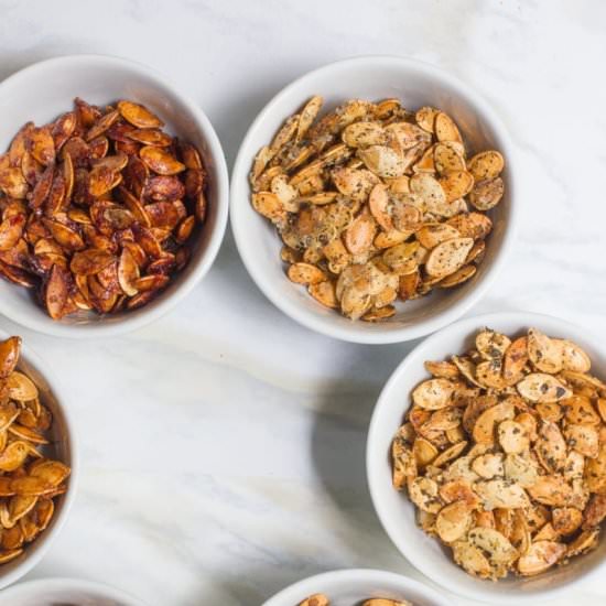 Roasted Pumpkin Seeds – 6 Flavors