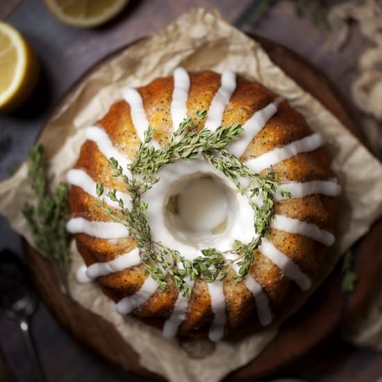 Lemon poppy seed drizzle cake