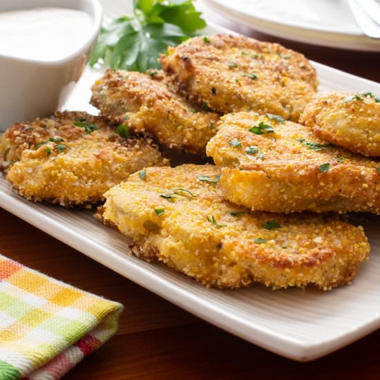 Fried Green Heirloom Tomatoes