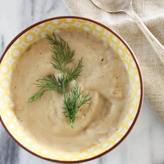 Dill pickle soup. Vegan.