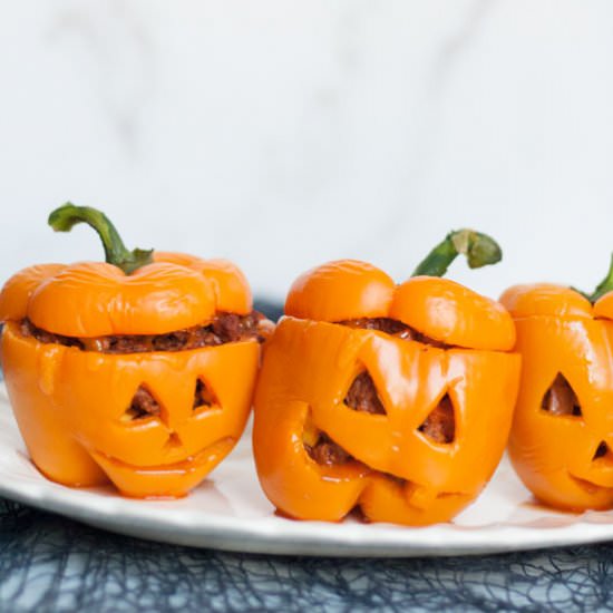 Stuffed Pepper Jack O’ Lanterns