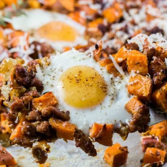 Sweet Potato Hash with Eggs &…