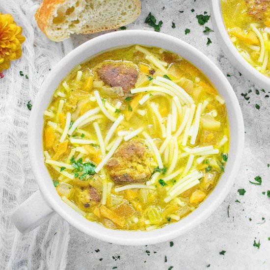 Chicken Meatball Noodle Soup