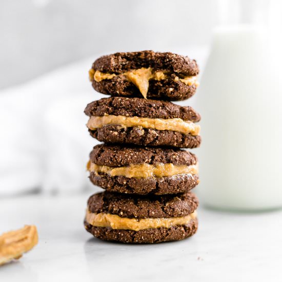GF Chocolate PB Sandwich Cookies
