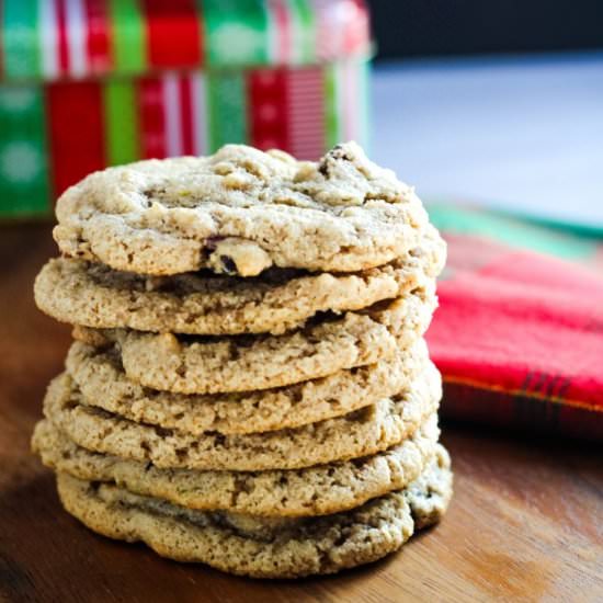 Vegan Cranberry Pistachio Cookies