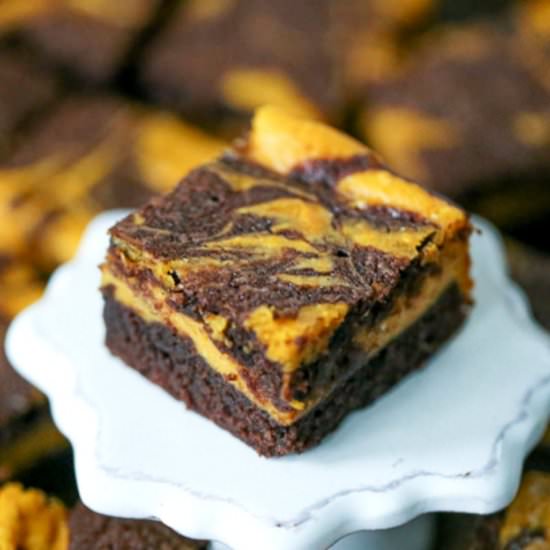 Pumpkin Cheesecake Swirl Brownies