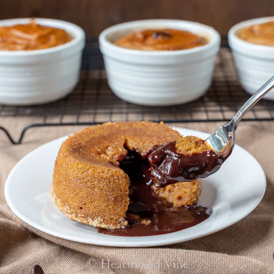 Chocolate Pumpkin Spice Lava Cakes