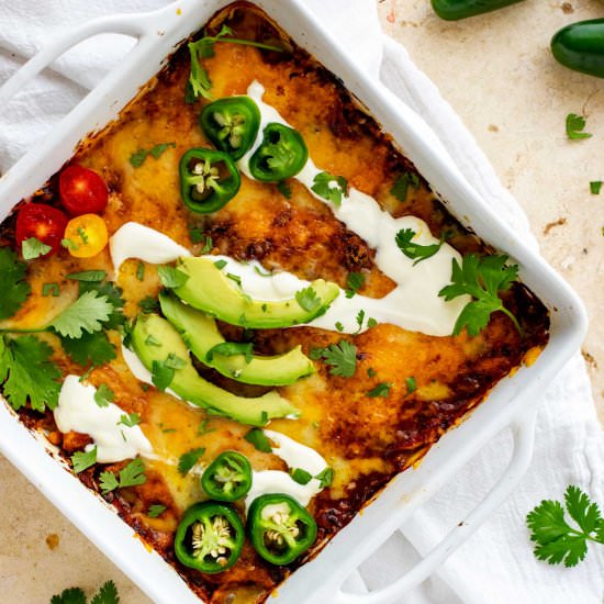 Keto Chicken Enchilada Casserole