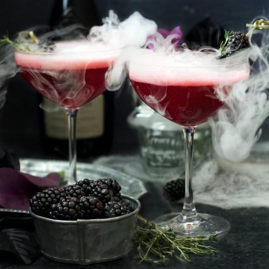 Blackberry Thyme Prosecco Fizz
