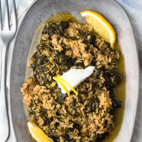Spanakorizo – Greek Spinach Rice