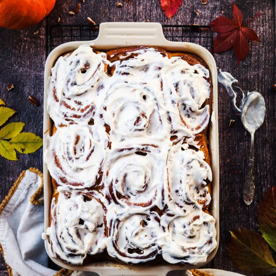 Pumpkin Cinnamon brioche rolls