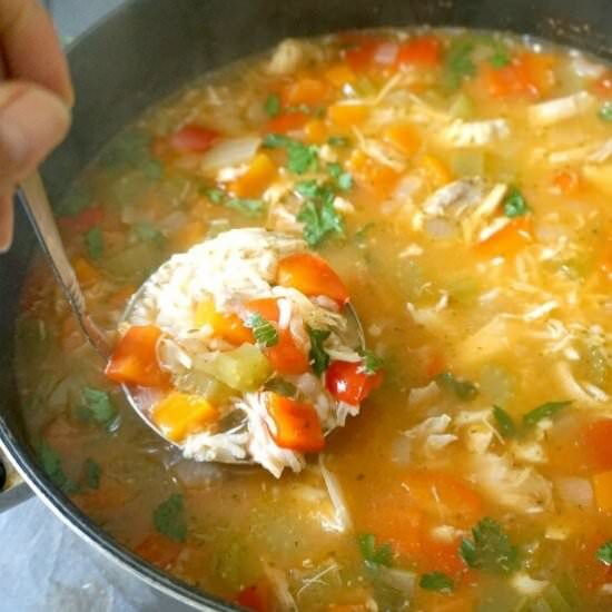 Leftover Turkey Rice Soup