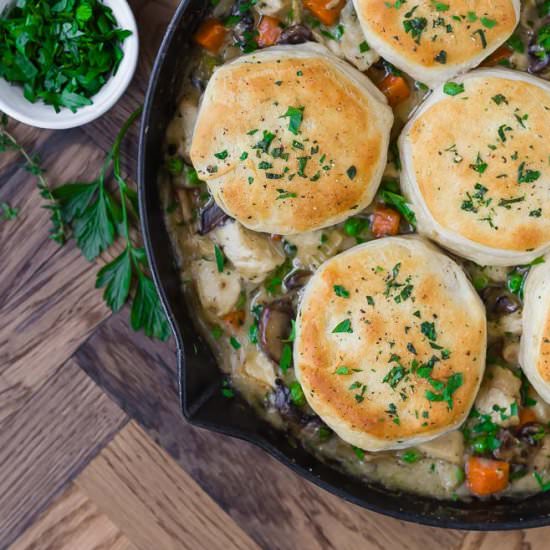 Skillet Chicken Pot Pie-One Pan